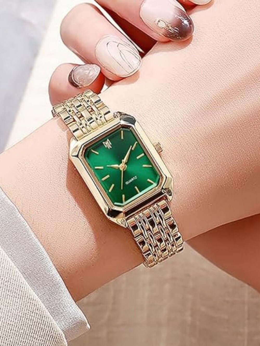 Women’s Square Quartz Watch Steel Strap Casual Fashion Wristwatch